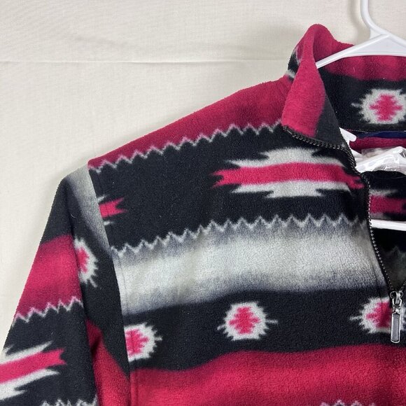 Wrangler Aztec Western Blanket Fleece 1/4 Zip Pullover Size Large Southwest - Picture 5 of 14